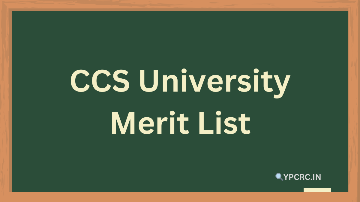 CCS University Merit List 2024